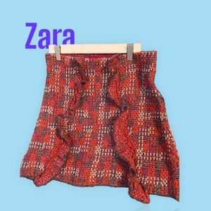 Zara knit ruffle Mini Skirt